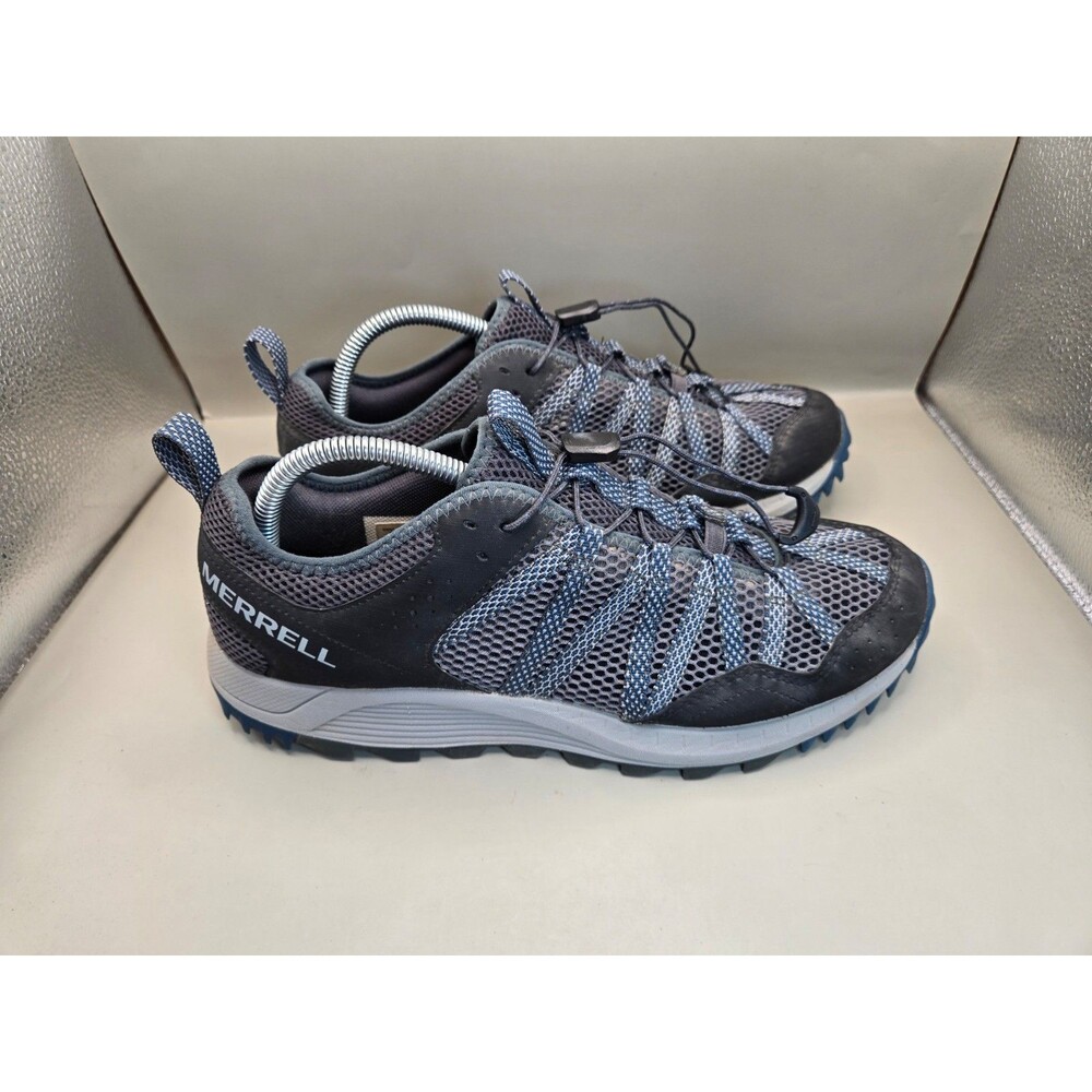 Merrell WildWood Aerosport Low Trail Shoes Men's 9.5 Black Water Hiking Sneakers